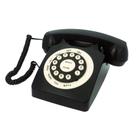 Telefone com fio TelPal Classic Vintage com discagem por botões, preto Telefone com fio TelPal Classic Vintage com discagem por botões, preto