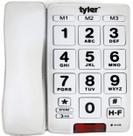 Telefone com fio Tyler TBBP-3-WH com botões grandes e viva-voz Telefone com fio Tyler TBBP-3-WH com botões grandes e viva-voz
