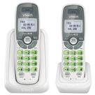 Telefone de identificação de chamadas sem fio VTech DECT 6.0 com 2 aparelhos branco