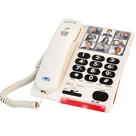 Telefone fixo amplificado com botão grande para idosos com demência