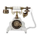 Telefone Fixo DDBESSIC 25 cm Branco Retro com Disco Giratório