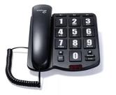 Telefone Fixo de Mesa Com Fio Preto Intelbras Teclas Grandes
