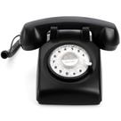 Telefone fixo Dicunoy Retro Rotary Dial preto 22x13x11cm