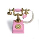 Telefone rotativo vintage Dollhouse Telephone Cutemini rosa 1:12 Telefone rotativo vintage Dollhouse Telephone Cutemini rosa 1:12