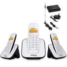 Telefone Sem Fio Com 2 Ramal Entrada Chip 3G Combo Oficial