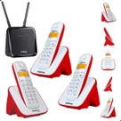 Telefone Sem Fio e 2 Ramais Intelbras Com Entrada Para Chip Celular 4G Compatível GSM Rural Escritório