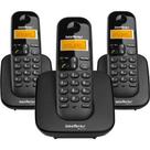 Telefone Sem Fio Intelbras TS 2513, Digital, com 2 Ramais Adicionais, Preto - 4122513