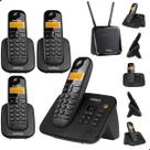 Telefone Sem Fio Secretária Eletrônica + 3 Ramal Para Chip 4