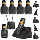 Telefone Sem Fio Secretária Eletrônica + 5 Ramal Para Chip 4
