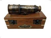 Telescópio Dollond London Vintage - Náutico em Latão (38cm) com Caixa