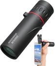 Telescópio monocular com zoom 10x25 com adaptador de telefone - preto/prata