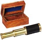 Telescópio NauticalMart IOTC em miniatura extraível em latão dourado