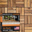 Telhas de convés interligadas Majestick Goods Madeira de acácia 30x30cm