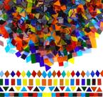 Telhas de mosaico de vidro Lanyani 1600 unidades, 4 formas, cores misturadas