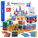 Telhas magnéticas SUNNY AUNTIE 100 unidades com 2 carros para crianças de 3 a 8 anos Telhas magnéticas SUNNY AUNTIE 100 unidades com 2 carros para crianças de 3 a 8 anos