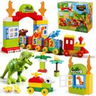 Tema de dinossauro Toy Conejo Building Blocks com trem e T-rex