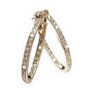 Temperamento zircão hoop brincos brilhantes elegantes orelha jóias acessórios festa roupas decoração