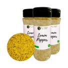 Tempero Mix Lemon Pepper Gourmet 100% Orgânico Pote com Dosador Kit 2 80g