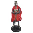 Templário Guerreiro Medieval Espada Enfeite Resina Vermelho