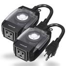 Temporizador de luz externo Fosmon C-10707US 15A 24 horas, pacote com 2 unidades, preto Temporizador de luz externo Fosmon C-10707US 15A 24 horas, pacote com 2 unidades, preto