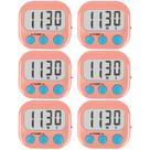 Temporizadores de cozinha AOUCE Digital Loud Ring, pacote com 6, rosa Temporizadores de cozinha AOUCE Digital Loud Ring, pacote com 6, rosa