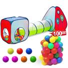 Tenda de jogos Tunnel and Ball Pit Kiddey, 3 peças, interior e exterior