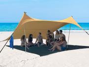 Tenda de praia Bestset 305x305cm UPF50+ à prova de vento de 2 pólos