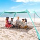 Tenda de praia BOTINDO com dossel 305x305cm UV50+ verde menta