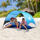Tenda de praia Flycoop 270x165x155 cm Proteção UV Azul