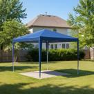 Tenda de Praia Gazebo Azul Barraca Lona de Ráfia 3x3 Metros Desmontável Eagle Force Camping