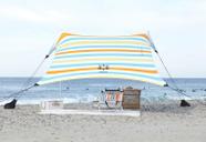 Tenda de praia Neso 213x213cm, guarda-sol portátil, listras vintage Tenda de praia Neso 213x213cm, guarda-sol portátil, listras vintage