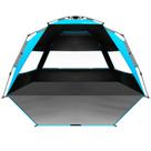 Tenda de praia OutdoorMaster com abrigo Blackout para 4 pessoas azul
