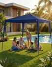 Tenda Gazebo Azul 3x3 Guarda Sol Camping Praia Eventos e Área Externa com Proteção Solar Belfix