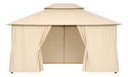 Tenda Gazebo Bege 4x3m De Aco Para Jardim E Quintal Malibu Bege