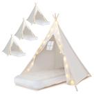 Tenda Teepee, pacote com 4 unidades para crianças, com colchão de ar e cordão de luz WOUDY Tenda Teepee, pacote com 4 unidades para crianças, com colchão de ar e cordão de luz WOUDY