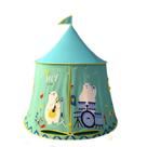 Tenda Teepee Play Green Bear Kids Indoor com veludo em pele de pêssego