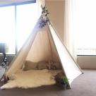 Tenda Teepee RONGFA para adultos e crianças, branca
