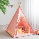 Tenda Teepee RONGFA para crianças com tapete, luzes estelares e estojo de transporte