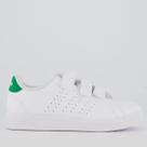 Tênis Adidas Advantage Base Infantil Branco e Verde Tênis Adidas Advantage Base Infantil Branco e Verde
