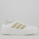 Tênis Adidas Courtblock Bold Feminino Branco e Dourado Tênis Adidas Courtblock Bold Feminino Branco e Dourado