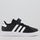 Tênis Adidas Grand Court 2.0 EL Infantil Preto e Branco