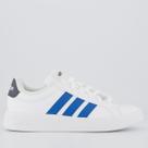 Tênis Adidas Grand Court 3.0 Juvenil Branco e Azul Tênis Adidas Grand Court 3.0 Juvenil Branco e Azul