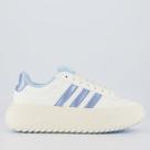 Tênis Adidas Grand Court Plataform Feminino Off White e Azul Tênis Adidas Grand Court Plataform Feminino Off White e Azul