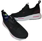 Tênis adrun feminino 10903 dash sola eva conforto e leveza preto com pink facil calce