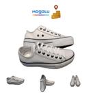 Tenis All Feminino Cano Baixo Star Authentic plataforma couro branco