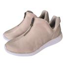 Tênis Ankle Zíper Couro de Carneiro Off White