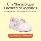 Tênis Baby Feminino Menina Branco Elástico Tiras Detalhe Flor Confortável
