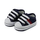 Tênis Bebê Soffete Faixas Azul Marinho