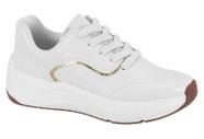 Tênis Beira Rio Casual Feminino Com Solado Plataforma Branco/Dourado