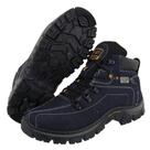 Tenis Bota Infantil Coturno Couro Azul Jeans Adventure Botina